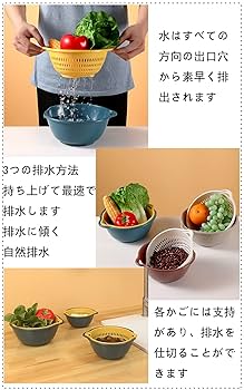 Amazon | WEIFIRE 【8点セット 】ざる ボウル セット 丸い形洗い